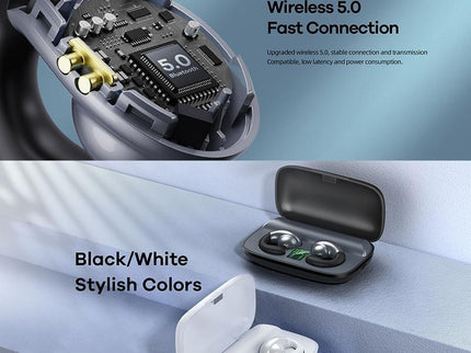 Wireless Stereo Bluetooth Earphones - Clip Style White-1915196955068338180