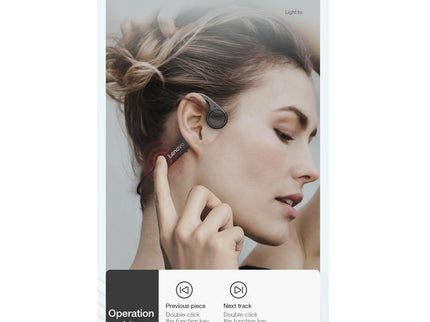 Waterproof Bone Conduction Bluetooth Earphones - Black-1915196847551549447