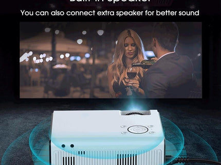 Portable Home Theater Projector - 80 Ansi Lumens Android 9.0 800X480P 1G + 8G-1915197971222368260