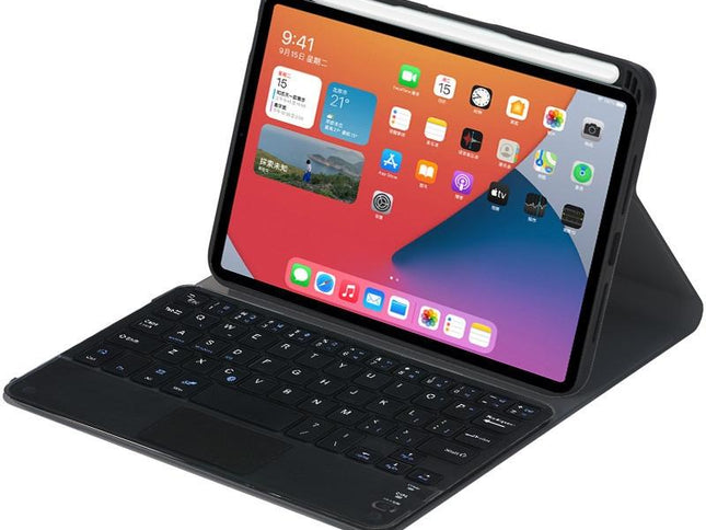 Detachable Bluetooth Keyboard Leather Tablet Case For Ipad Mini 6 With Touchpad & Holder - Black-1915196908301848577