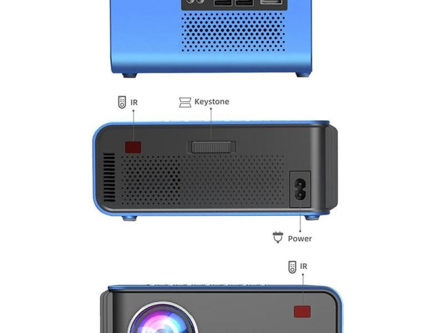 Portable Home Theater Projector - 1200 Lumens 1024X600 Resolution Blue-1915196653707595778