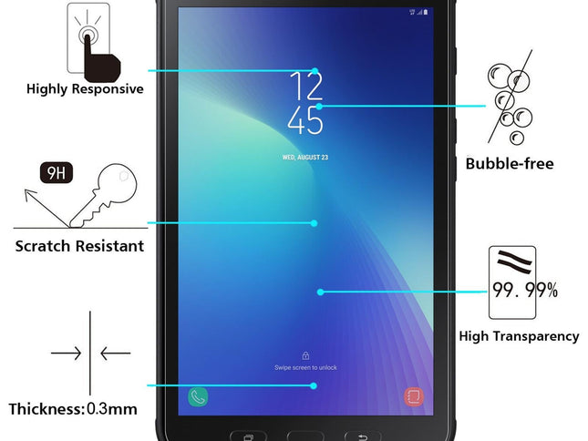 25-Pack Tempered Glass Film For Samsung Galaxy Tab Active 2 - 9H 2.5D Explosion-Proof-1922443405623955458