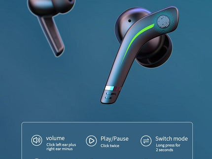 Black Wireless Gaming Bluetooth Earphones - Md168 Tws-1915196814827589638