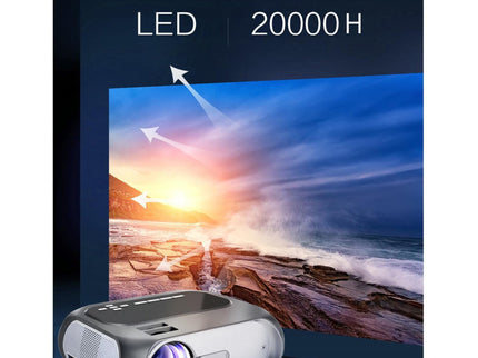 720P Home Theater Projector - 200 Ansi Lumens - Silver Grey-1915196653896339457