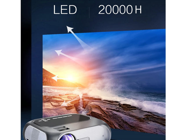 720P Home Theater Projector - 200 Ansi Lumens - Silver Grey-1915196653896339457