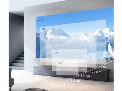 720P Home Theater Projector - 200 Ansi Lumens - Silver Grey-1915196653896339460