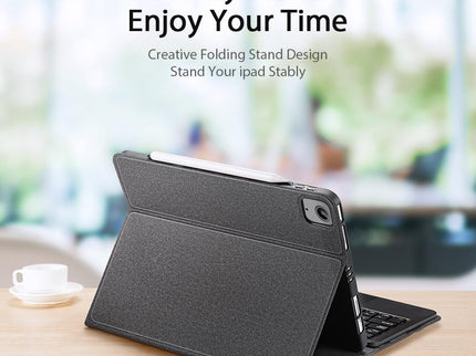 Leather Case With Bluetooth Keyboard & Touchpad For Ipad Air / Pro 11 - Black-1915196646199791619