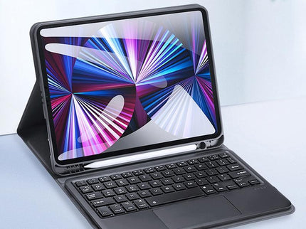 Leather Case With Bluetooth Keyboard & Touchpad For Ipad Air / Pro 11 - Black-1915196646199791623