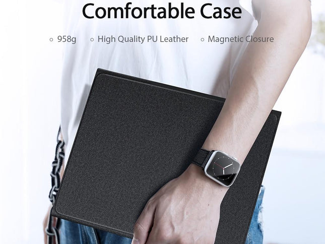 12.9 Ipad Pro Leather Case With Bluetooth Keyboard & Touchpad - Black-1915196648724762626