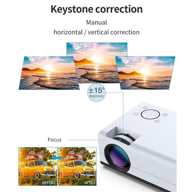 Mini Lcd Digital Projector - 2200 Lumens 800X480 Resolution White / Black-1915196654923943938