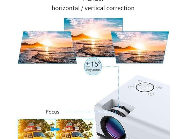 Mini Lcd Digital Projector - 2200 Lumens 800X480 Same Screen Version - White / Black-1915196658384244738