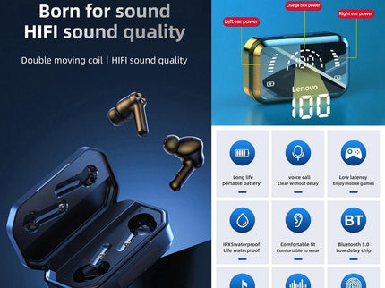 Pro Tws Wireless Bluetooth Earphones With Led Display - Black-1915196956444069889