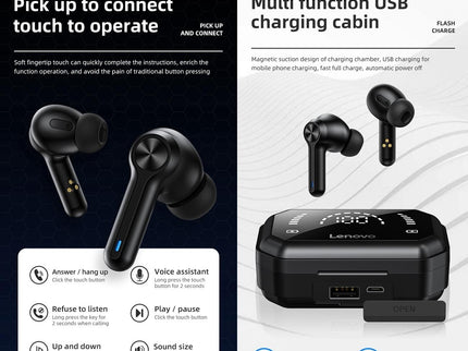 Pro Tws Wireless Bluetooth Earphones With Led Display - Black-1915196956444069895