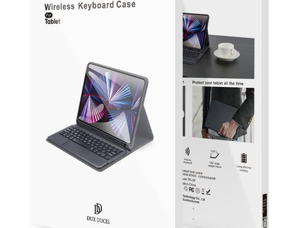 2022 Bluetooth Keyboard Leather Case For Ipad 10.9 With Touchpad & Smart Sleep - Black-1915196877129781254