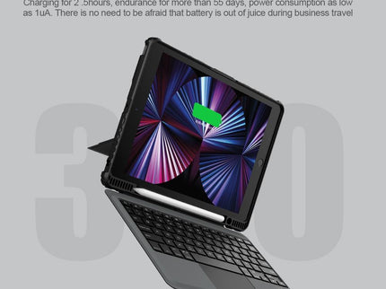6-Row Keyboard Case For Ipad 10.2 2019 / 2020 / 2021 With Bumper Combo-1915198261623394307