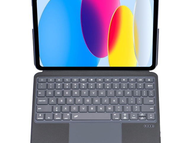 10.9 Ipad 10Th Gen 2022 Bluetooth Keyboard Case - Black Leather With Backlight-1915197122005831681