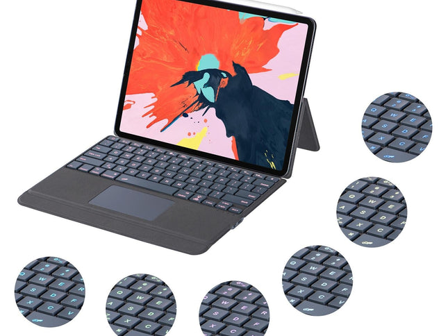 Backlit Bluetooth Keyboard Leather Case For Ipad Pro 12.9 - Black-1915196816069103618