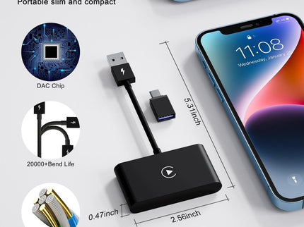 Wireless Carplay Adapter For Iphone - Usb & Usb-C-1915196969580630025
