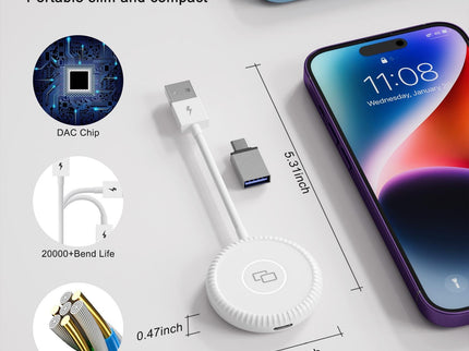 Car Mirror Adapter For Iphone With Usb-C / Type-C & Usb Carplay-1915196885002489860