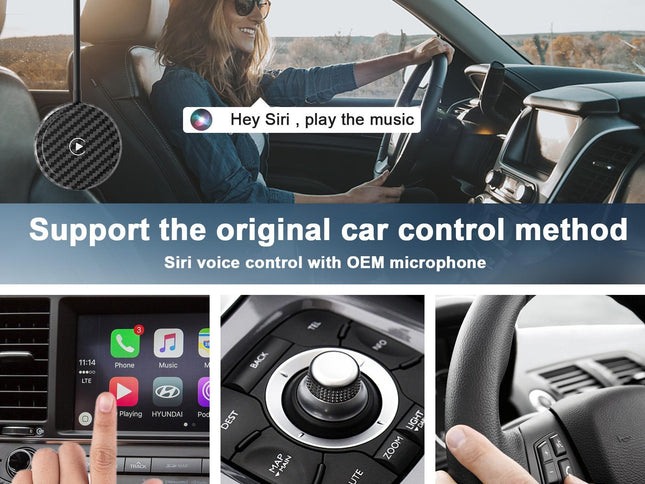 Wireless Carplay Adapter For Iphone - Carbon Fiber Usb & Usb-C-1915196888148217857