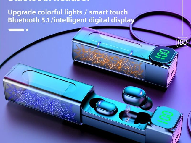 Intelligent Bluetooth Earphones With Digital Display - Colourful-1915197759154163714