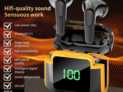 Intelligent Bluetooth Earphones With Digital Display - Pro 90 Hifi Black-1915197147087769602