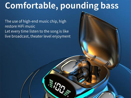 Intelligent Bluetooth Earphones With Digital Display - Black-1915197121338937349