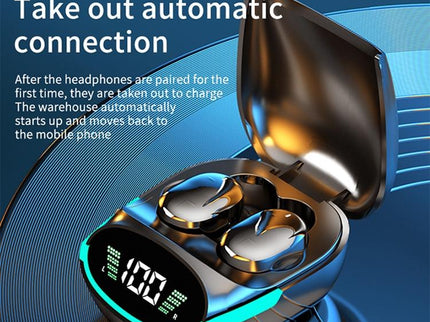 Intelligent Bluetooth Earphones With Digital Display - Black-1915197121338937350