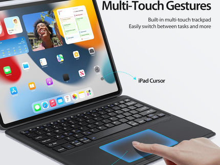 Wireless Bluetooth Keyboard Tablet Case For Ipad Pro 12.9 - Magnetic - Black-1922443430873665543