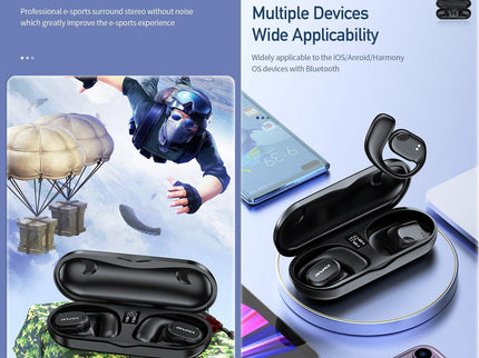 Black T69 Sport Tws Bluetooth Earbuds With Air Conduction-1915196846687522819