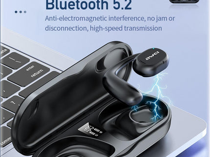 Black T69 Sport Tws Bluetooth Earbuds With Air Conduction-1915196846687522820