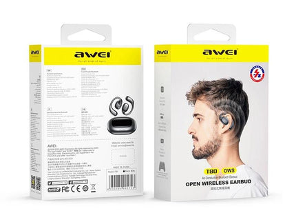 Black T80 Sport Tws Bluetooth Earbuds With Air Conduction-1915196902291410949