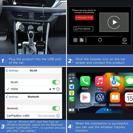 Wireless Carplay Adapter For Usb & Usb-C / Type-C - Black-1915196879419871236