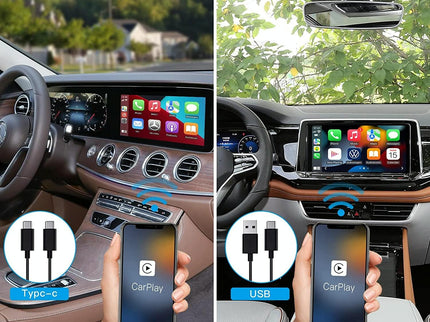 Wireless Carplay Adapter For Usb & Usb-C / Type-C - Black-1915196879419871238