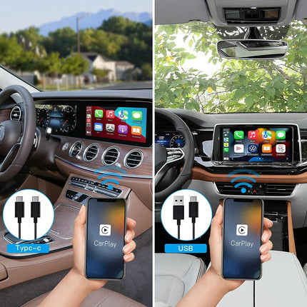 Wireless Carplay Adapter For Usb & Usb-C / Type-C - Black-1915196879419871238