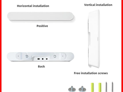 Wall Mount For Sonos Ray Soundbar - White Metal Bracket-1915196907983081476