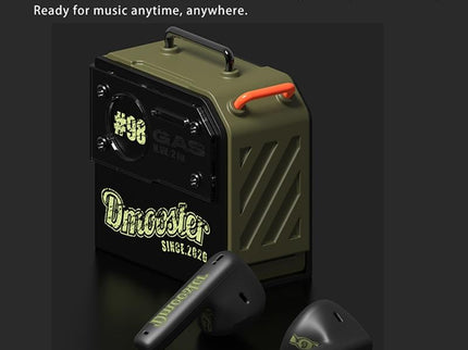 Oil Barrel Bluetooth Earphones - Black / Green Tws-1915197122844692486