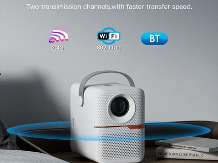 Portable Wifi Projector With Android 10 Os And Hd Display - White-1915196654219300869