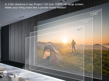 Portable Wifi Projector With Android 10 Os And Hd Display - White-1915196654219300873