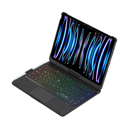 360 Degree Rotating Bluetooth Keyboard Leather Case For Ipad Pro 11 With Backlight - Black-1915197148748713990