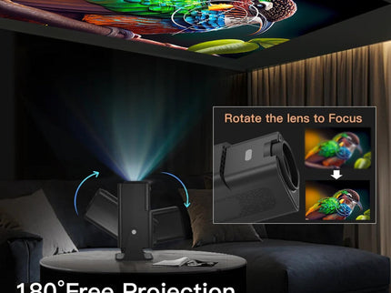 Portable 4K Android 12.0 Mini Wifi Projector For Home Use-1915196526196559880