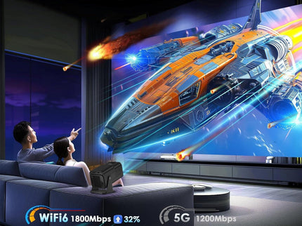 Portable 4K Android 12.0 Mini Wifi Projector For Home Use-1915196526196559881