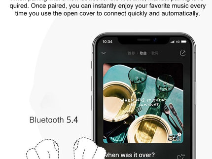Wireless Bluetooth Earphone With Touch Screen & Noise Reduction - White-1915196825372069894