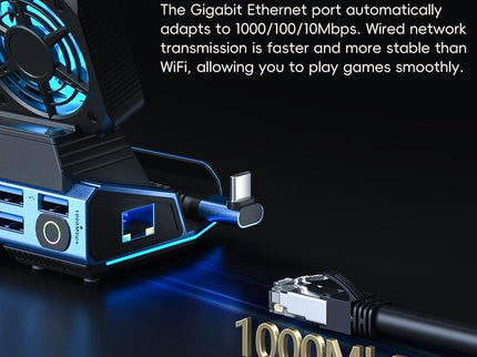 10-In-1 Usb-C Gaming Dock With Detachable Fan - Blue / Black-1915196925045510148