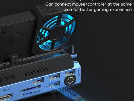 10-In-1 Usb-C Gaming Dock With Detachable Fan - Blue / Black-1915196925045510150