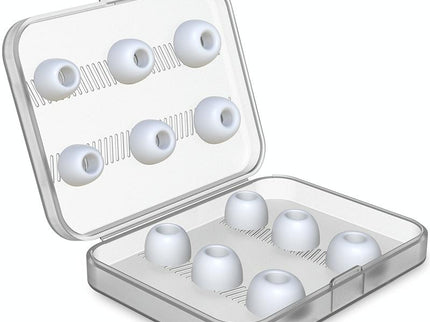 6 Pairs Wireless Earphone Earplugs For Airpods Pro With Storage Box - White-1915196916484935688