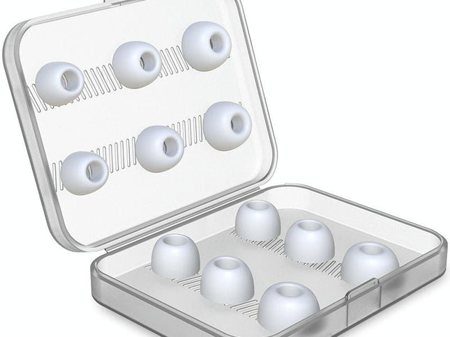 6 Pairs Wireless Earphone Earplugs For Airpods Pro With Storage Box - White-1915196916484935681
