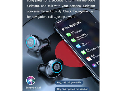 Waterproof Wireless Bluetooth Earphones With Touch Screen And Charging Box-1915196983203729416