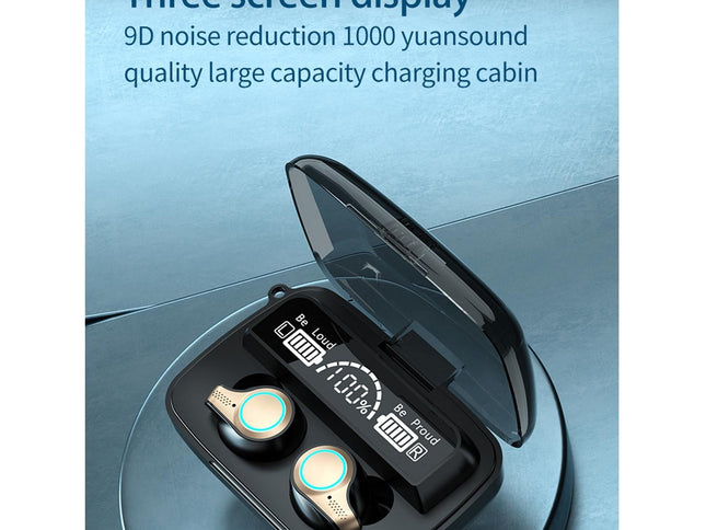 Waterproof Wireless Bluetooth 5.0 Earphones With Charging Box And Led Display-1915197074165600257