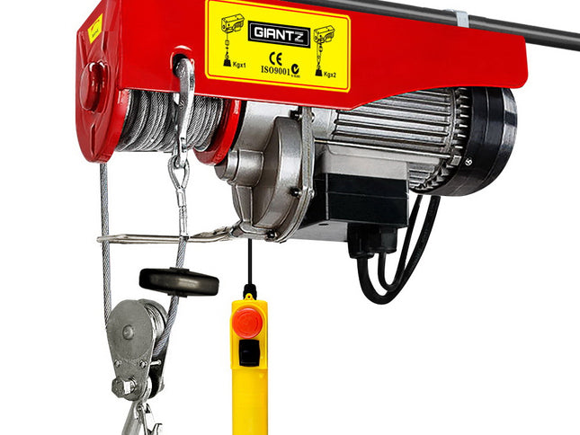 Giantz Electric Hoist Winch 400/800KG Cable 20M Rope Tool Remote Chain Lifting